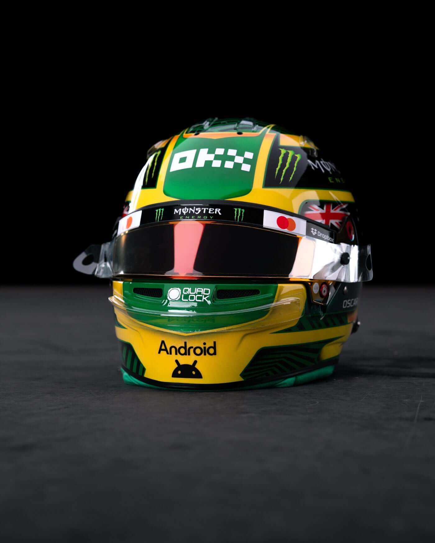 1:2 scale 2026 Australia Helmet - Oscar Piastri showcasing Australian colors and unique design elements.