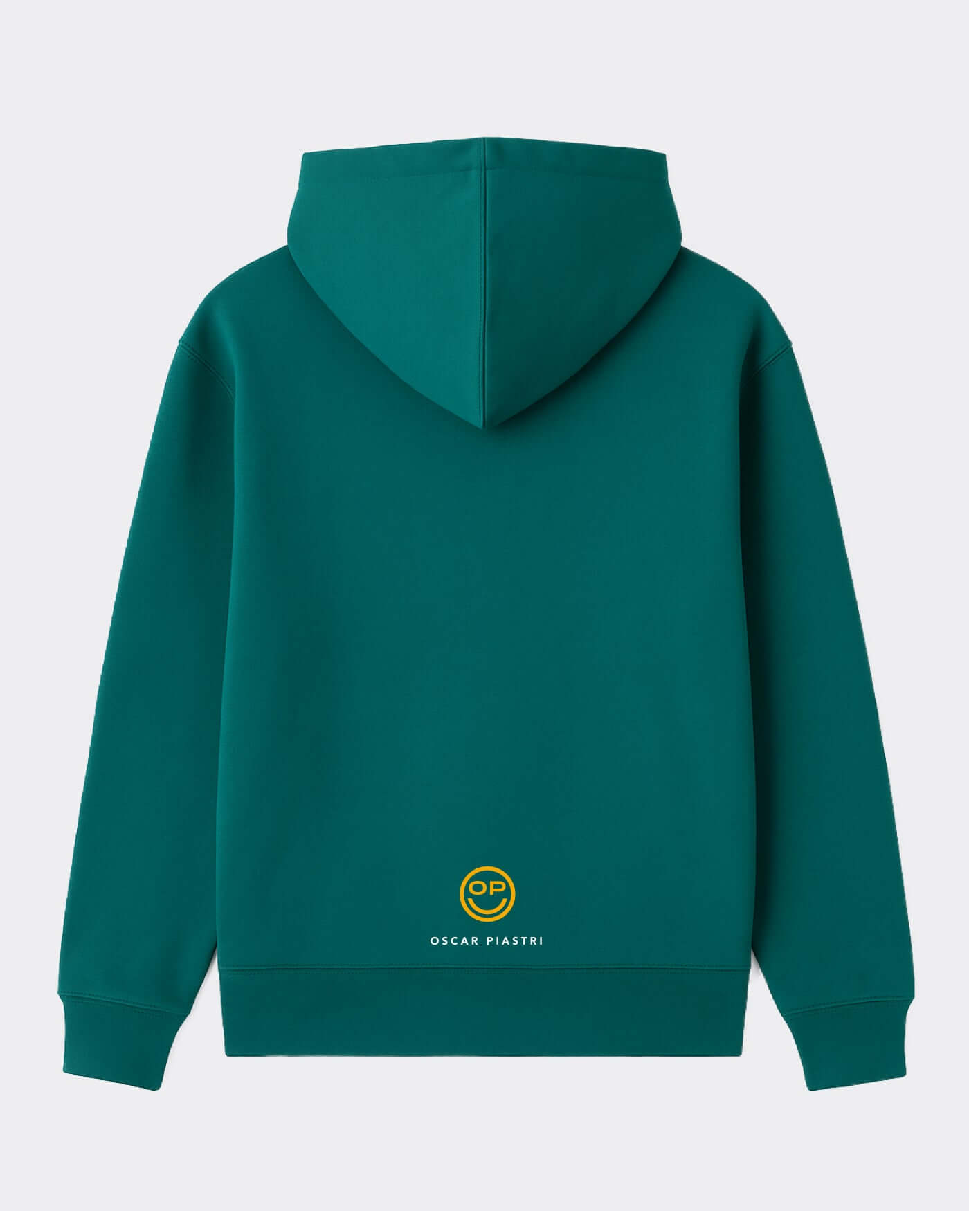 Back view of Home Race '26 Hoodie - Green featuring OP smiley detail and unisex design.