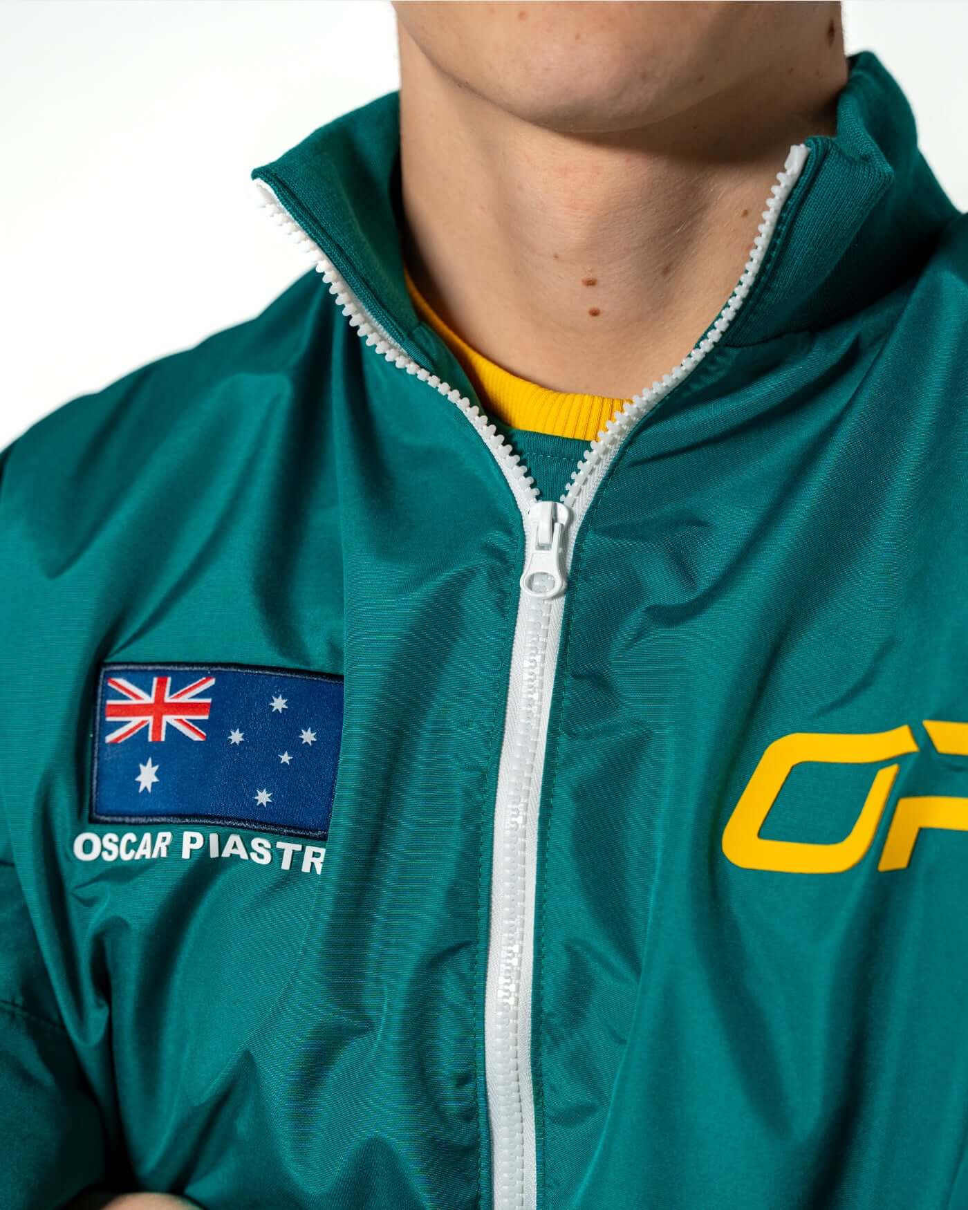 Home Race '26 Race Jacket featuring Aussie pride and motorsport edge with OP smiley accents.