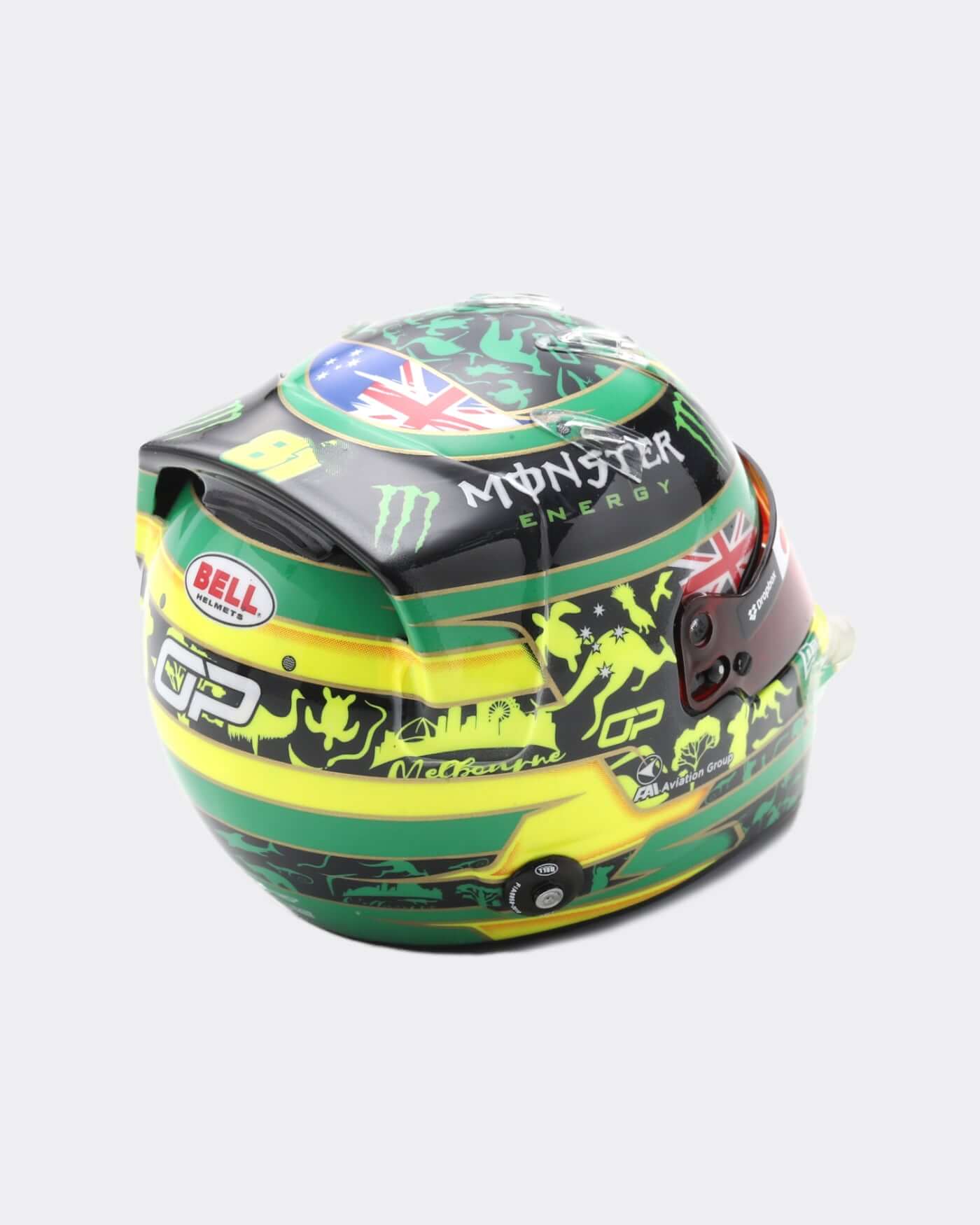 1:5 scale 2025 Australia Helmet - Oscar Piastri showcasing vibrant design and iconic racing details.