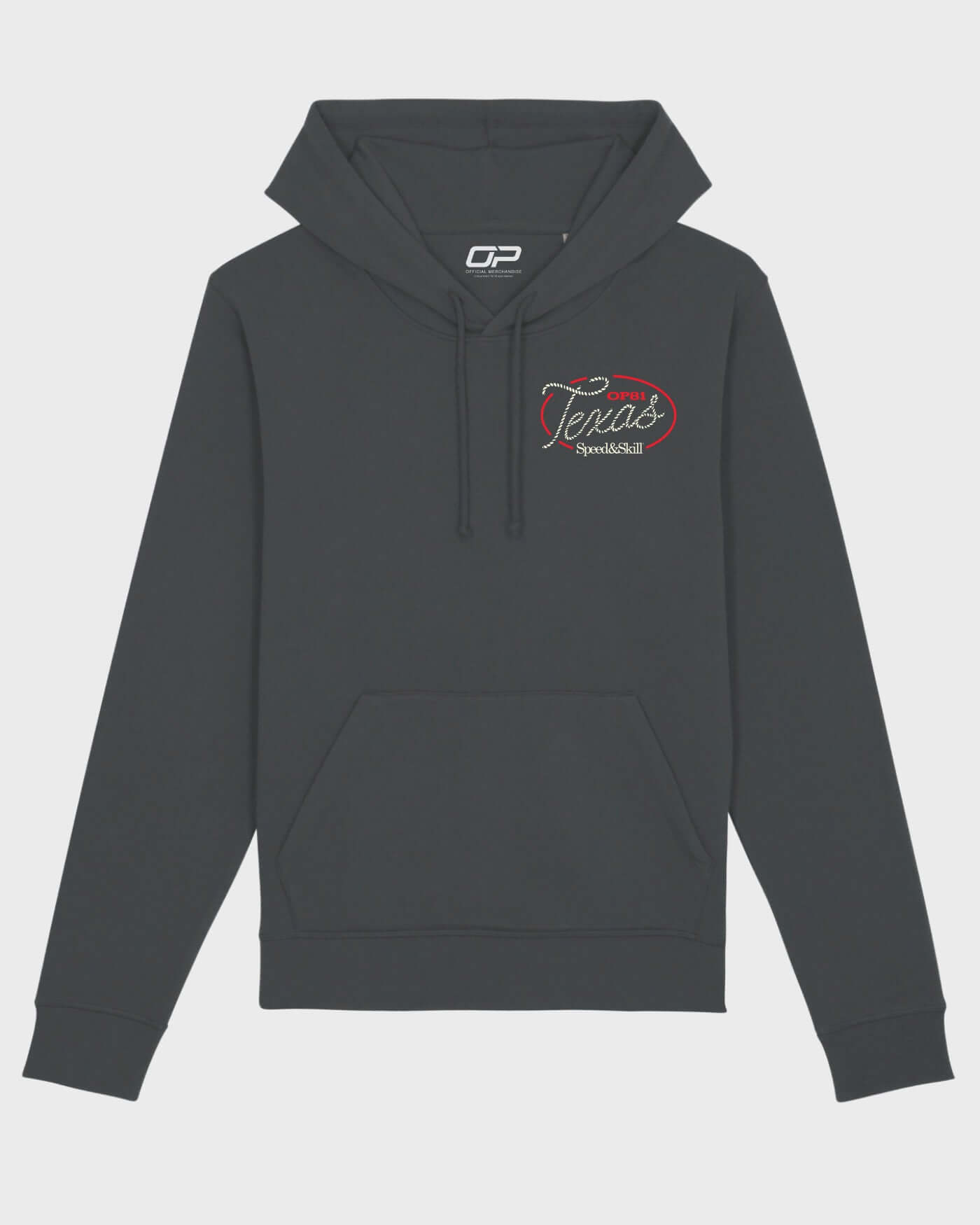 Texas 2024 Hoodie in Asphalt inspired by Circuit of the Americas and Oscar Piastri with bold Texas graphics.