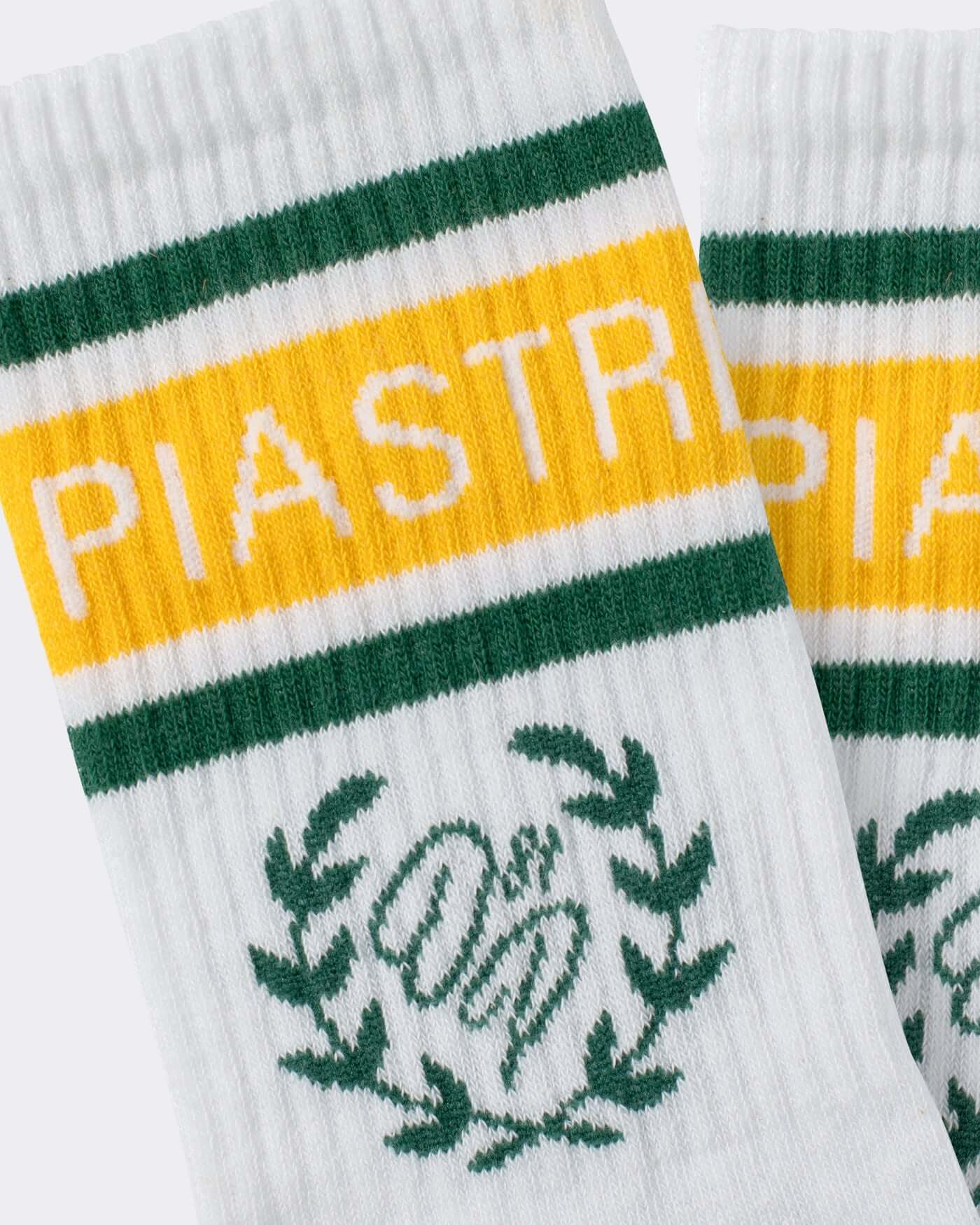 Dynamic home race socks featuring bold stripes and a stylish design, perfect for comfort and performance.