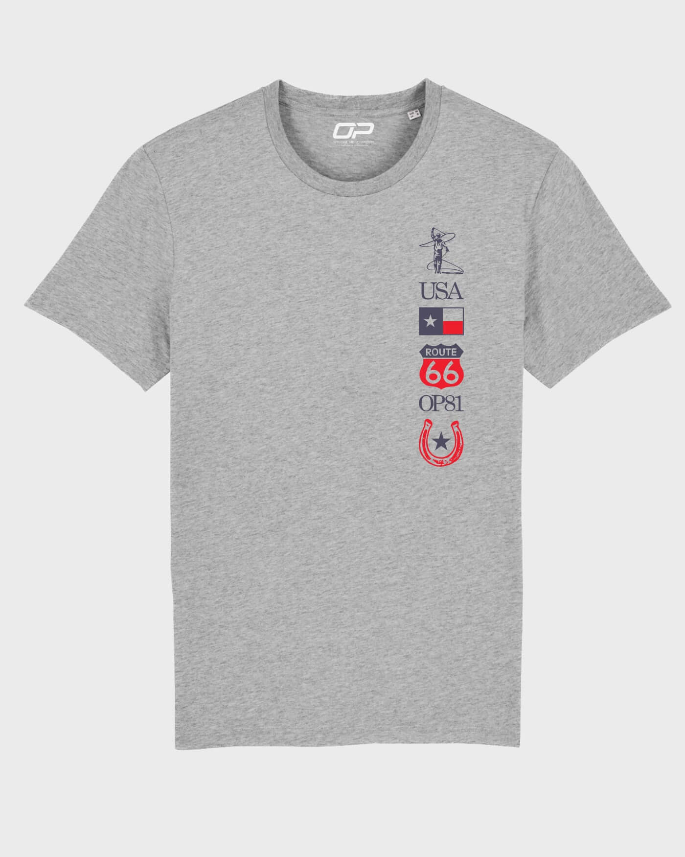 Texas 2024 T-Shirt in Light Grey featuring Circuit of the Americas and Oscar Piastri-inspired graphics, celebrating speed and skill.