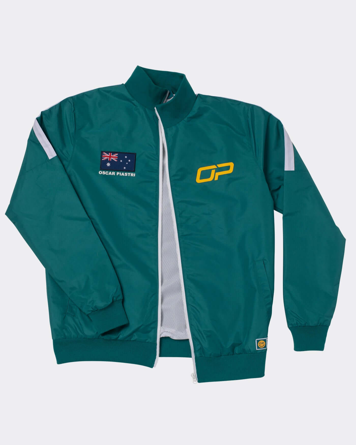 Home Race '26 Race Jacket featuring Aussie flag and OP logo, perfect for fans of motorsport.