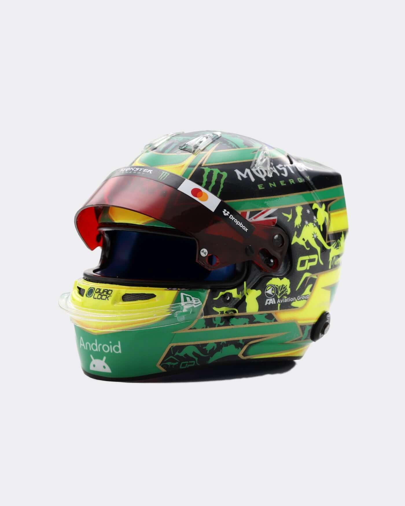 1:5 scale 2025 Australia Helmet - Oscar Piastri replica showcasing vibrant colors and unique designs.